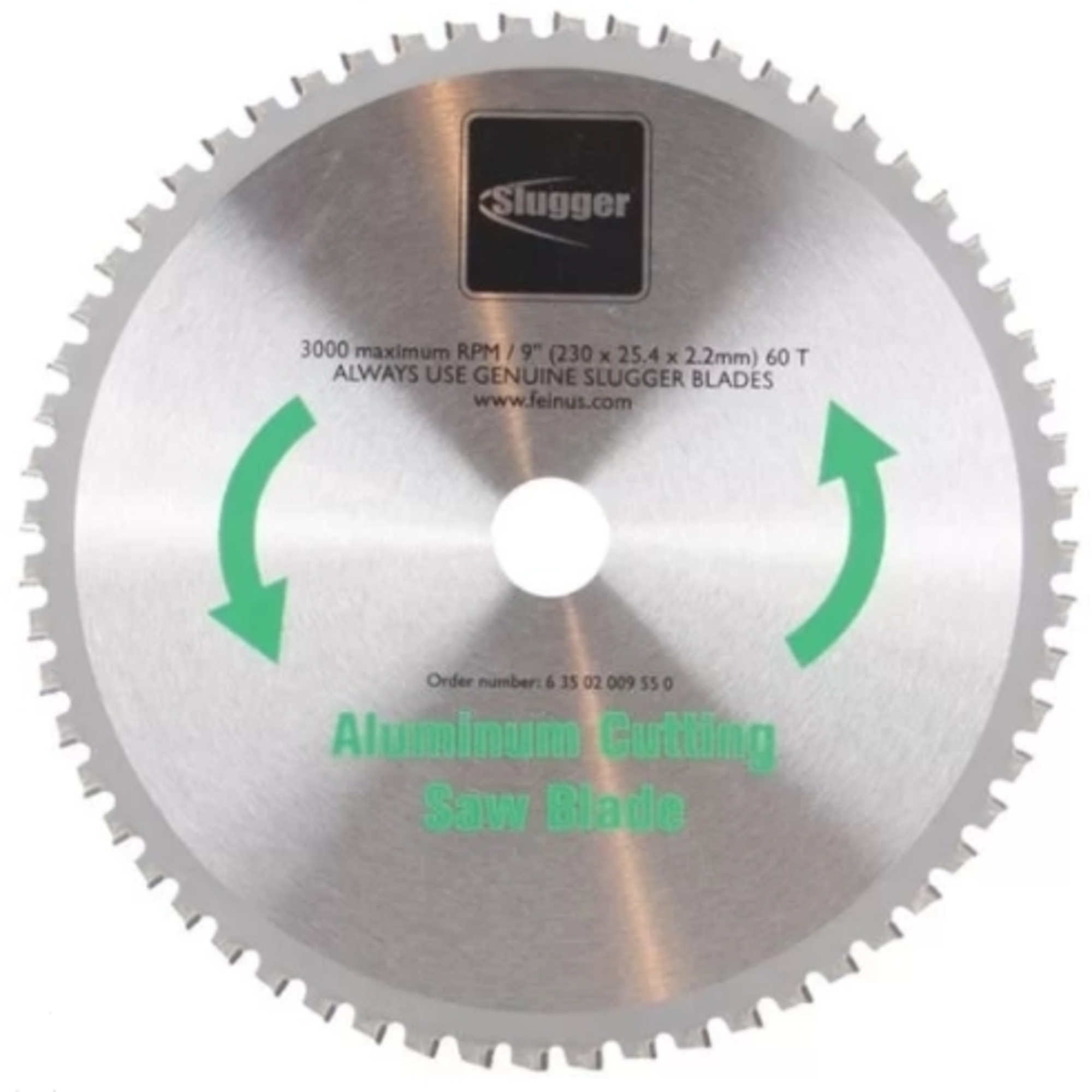 Fein 9" Slugger Aluminum Cutting Saw Blade, 3000RPM, 60 Teeth